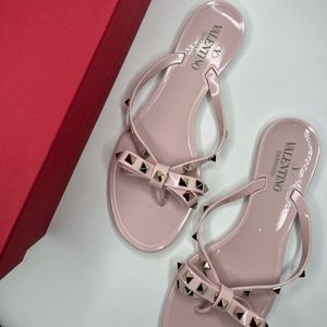 Valentino Rockstud Jelly Sandals in PINK